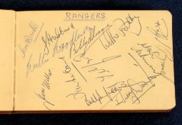 Football autographs, Scottish autograph album, mid 1950's, several pages with multiple signatures,