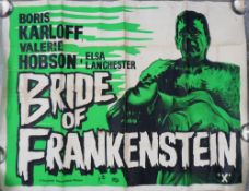 Cinema, Poster, Bride Of Frankenstein, an unusual image in three colours (black white and electric