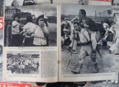 Magazines, 50 + copies of Picture Post dating from 1946 to 1956 (staples rusted some fair, most gd)