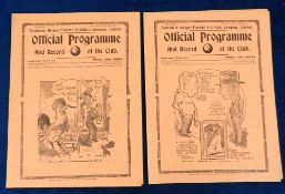 Football programmes, Tottenham Hotspur, 2 Home programmes, v Plymouth 28 Nov 1936 Div 2 (gd) &