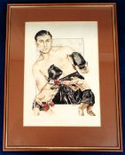 Trade card original artwork, Boxing, Victoria Gallery, Boxing Champions, no 5, Tommy Farr,