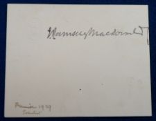 Autograph, Politics, Ramsey Macdonald (1866-1937), First Labour Party Prime Minister, signature on