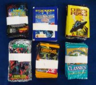 Trade card wrappers, a very large selection of trading card & sticker wrappers, majority foil some