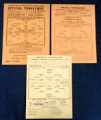 Football programmes, 3 single sheet programmes, Tottenham v Millwall, 20 Mar 1943, FL (South) Cup,