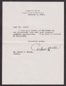 Autograph, Politics, Cordell Hull (1871-1955) American Secretary of State, a typed personal letter