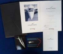 Aviation, Concorde, a grey British Airways leatherette pouch containing brochure, Flight