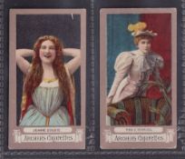Cigarette cards, Henry Archer, Actresses 'FROGA' (Archer's Golden Returns back), two cards, Jeanne