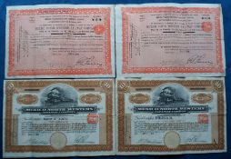 Share Certificates, Mexico Transportation Company/Mexico North Western Railway Company 1909 and 1910