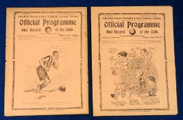 Football programmes, Tottenham Hotspur, 2 Home programmes, v Reading Res 26 Dec 1928 (ex-binder,