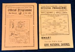 Football programmes, Tottenham Hotspur Homes v West Ham 20 Nov 1937 Div 2, (sl creasing), & v West