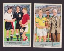 Trade cards, Liebig, S1814 World Cup Soccer, set 6 cards including Pele subject, Italian language (