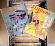 Men's Magazines, Lilliput, approx. 90 large format copies dating from the 1950s, some complete