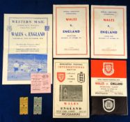 Football programmes etc, Wales v England 14 Oct 1961, Official Programme plus 3 pirate issues, one