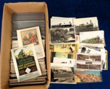 Postcards, a collection of 600+ cards with approx. 250 cards depicting UK & Foreign river scenes,