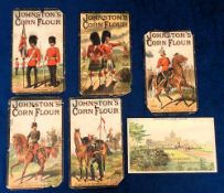 Trade cards, Johnston's Corn Flour, 6 extra large advertising cards, British Army Series, 5 cards,