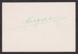Autograph, Royalty, King Leopold III of Belgium (1901-1983), a signature in green ink on cream