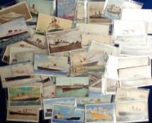 Postcards, Merchant Shipping, a collection of 60 cards RPs, printed and artist drawn to include