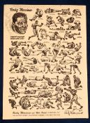 Boxing autograph, Rocky Marciano, a printed sheet showing artist drawn images of all of Marciano's
