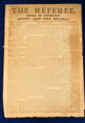 Football newspaper, 'The Referee' Monday 6th Feb 1888 no 547, this issue inc. various Football &