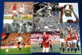 Football autographs, Manchester United, 12 signed photos, mostly later produced images from