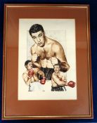 Trade card original artwork, Boxing, Victoria Gallery, Boxing Champions, no 9, Rocky Marciano 'The