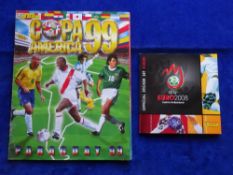 Trade cards stickers, Football, 2 albums (stickers stuck in), Panini Euro 2008 Complete miniature