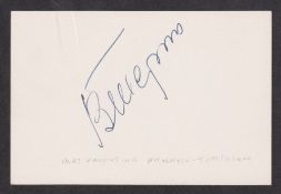 Autograph, Valentina Tereshkova (1937), Russian cosmonaut and engineer, a signed cream card (approx.