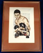Trade card original artwork, Boxing, Victoria Gallery, Boxing Champions, no 7, Joe Louis 'The