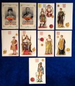 Postcards, Royalty, a selection of 9 cards, inc. 7 from the Tuck published Kings and Queens of