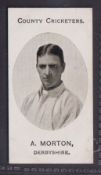 Cigarette card, Taddy, County Cricketers, Derbyshire, type card, A. Morton (slight album corner