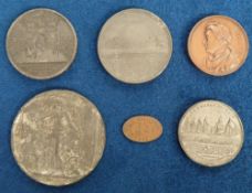 Medallions and Token, a collection of 5 medallions and 1 token to comprise 1857 Crystal Palace