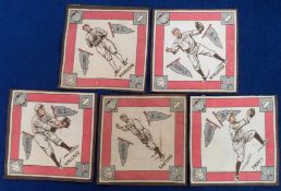 Tobacco felts, USA, ATC, Baseball players, 'G' size, 5 felts all St Louis American League, Hamilton,