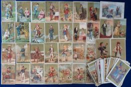 Advertising, Early French Trade Cards, a collection of 85+ cards to include Chicoree, Chocolate,