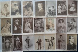 Postcards, Theatre, a signed selection of approx. 54 cards of Edwardian actors and actresses.