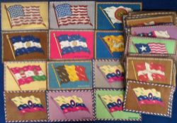 Tobacco Felts, USA, ATC, National Flags, 'E' size, plain corners, ref. B6-1-1B, 28 different plus 35