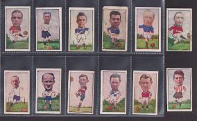 Trade cards, Barratt's, Football Action Caricatures (set, 12 cards) inc. Dixie Dean (poor condition)