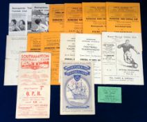 Football programmes etc, a small selection of Hampshire related items inc. programmes, Southampton v