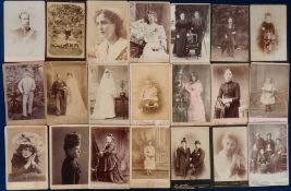 Photographs, a collection of approx. 57 cabinet photographs inc. military, weddings, theatre (Evelyn