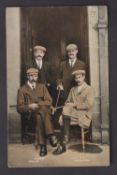 Golf postcard, Herd, Braid, Taylor & Vardon, colour printed card by Millar & Lang (pu, stamp