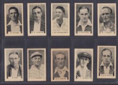 Cigarette cards, Cricket, Godfrey Phillips overseas issue, Test Cricketers (set 38 cards + error