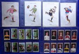 Cigarette & Trade cards, Rugby selection including Godfrey Phillips P Sized League Colours silks (
