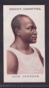 Cigarette card, Ogden's Pugilists & Wrestlers 2nd series type card number 55 Jack Johnson (vg)