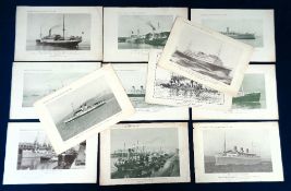 Trade issue, Ships & Ships Models, Shipping Scenes, 12 different large supplement Gravures on paper,