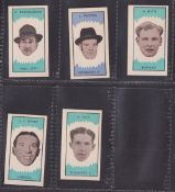 Trade cards, Clevedon Confectionery, Football Club Managers, 5 cards numbers 3, 6, 12, 21, 24 (gd/