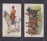 Cigarette cards, Harvey & Davey, Types of British & Colonial Troops, 2 cards, Imperial Light