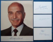 Autographs, Royalty, 4 signed items to comprise King Leopold III of Belgium, King Hussein of