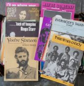 Sheet Music, 600+ 1970s and 80s original pop sheet music, mostly UK with a few US issues. Sting,