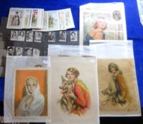 Cigarette & trade cards, small collection cards, including 4 cabinet sized silk canvas issues