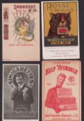 Advertising, a collection of 4 foreign tobacco advertising postcards, Simitas Cigarettes, Royal