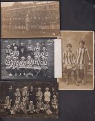 Football postcards, Ladies Football, four photographic cards, three, scarce, unnamed team group